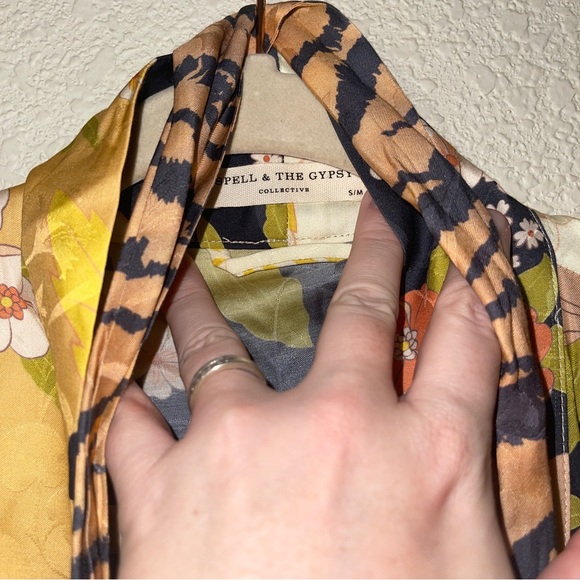 Spell Tyler Short Robe Kimono with Sash Charcoal EEC Size S/M - Picture 4 of 7